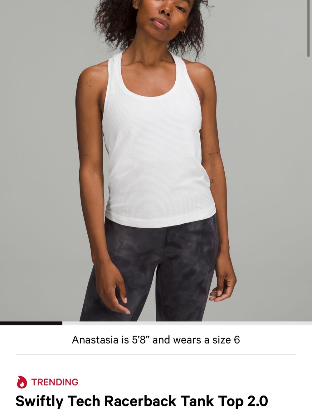 lululemon athletica White Racerback Tank Top